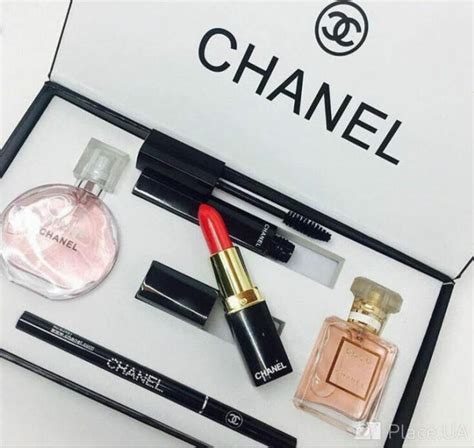 chanel cet perfume|Chanel perfume and lipstick set.